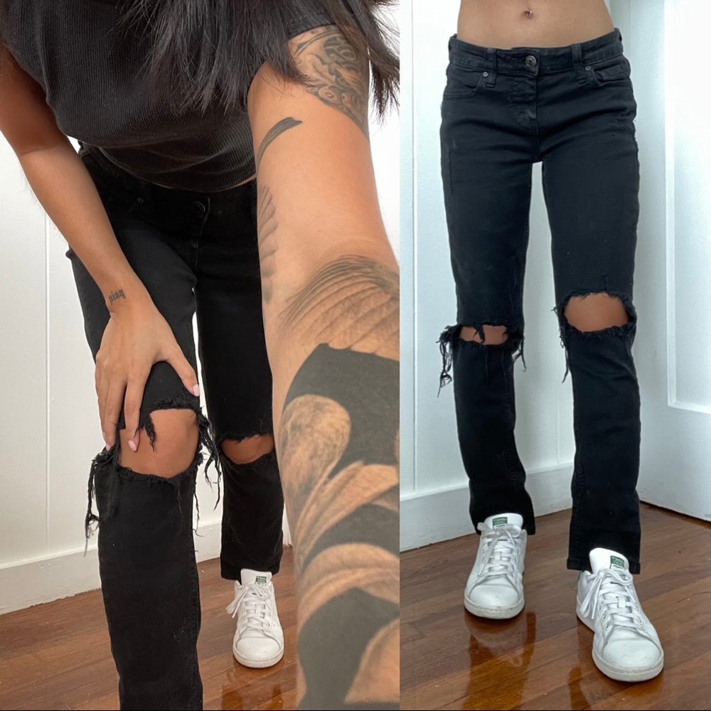 Low Rise Ripped Jeans